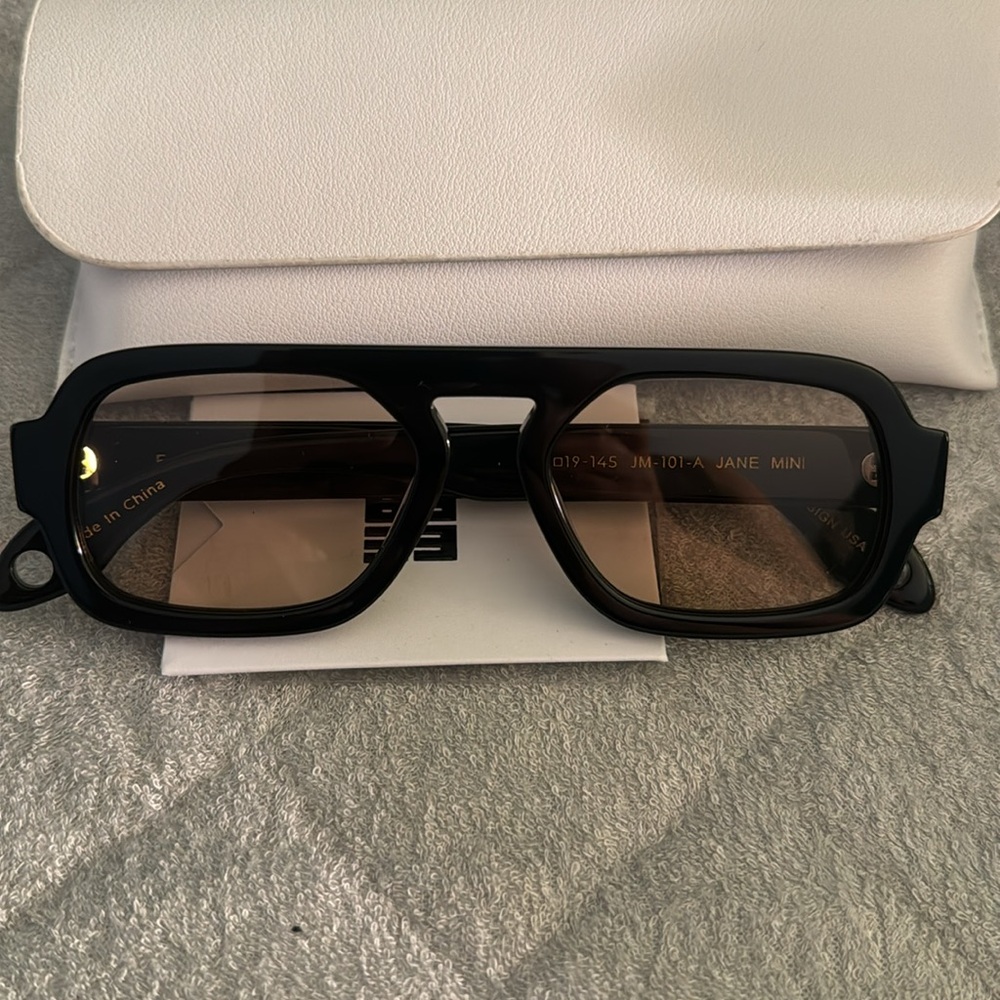 Elisa Johnson Jane Mini Sunglasses - Gloss Black